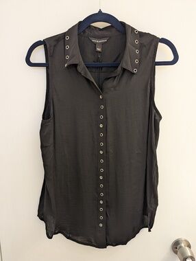 Rock & Republic Black Sleeveless Blouse Women's Size Small